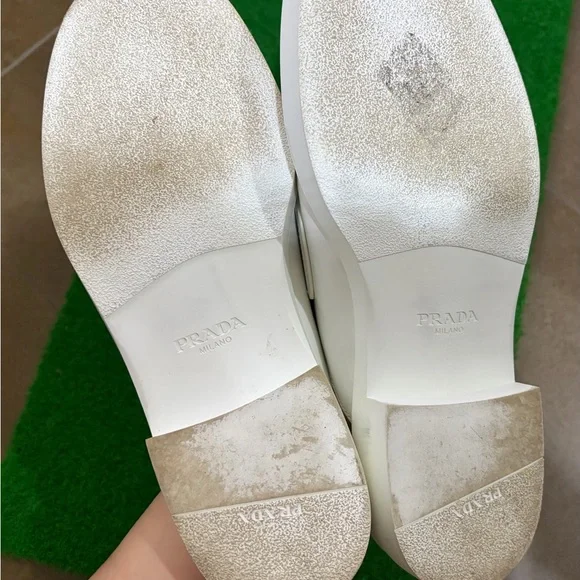 Prada White Slip-On Loafers - Picture 6 of 6